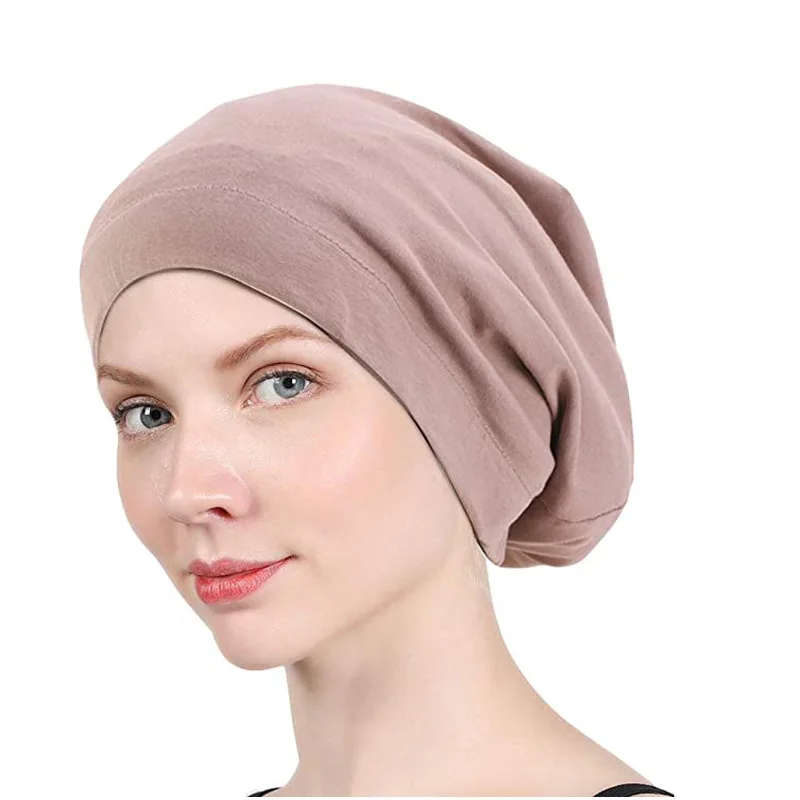 New Women Satin lining Chemo Cap Elastic band Night Sleep cap Cancer Chemotherapy Chemo Beanies Cap Headwear Hair Accessories