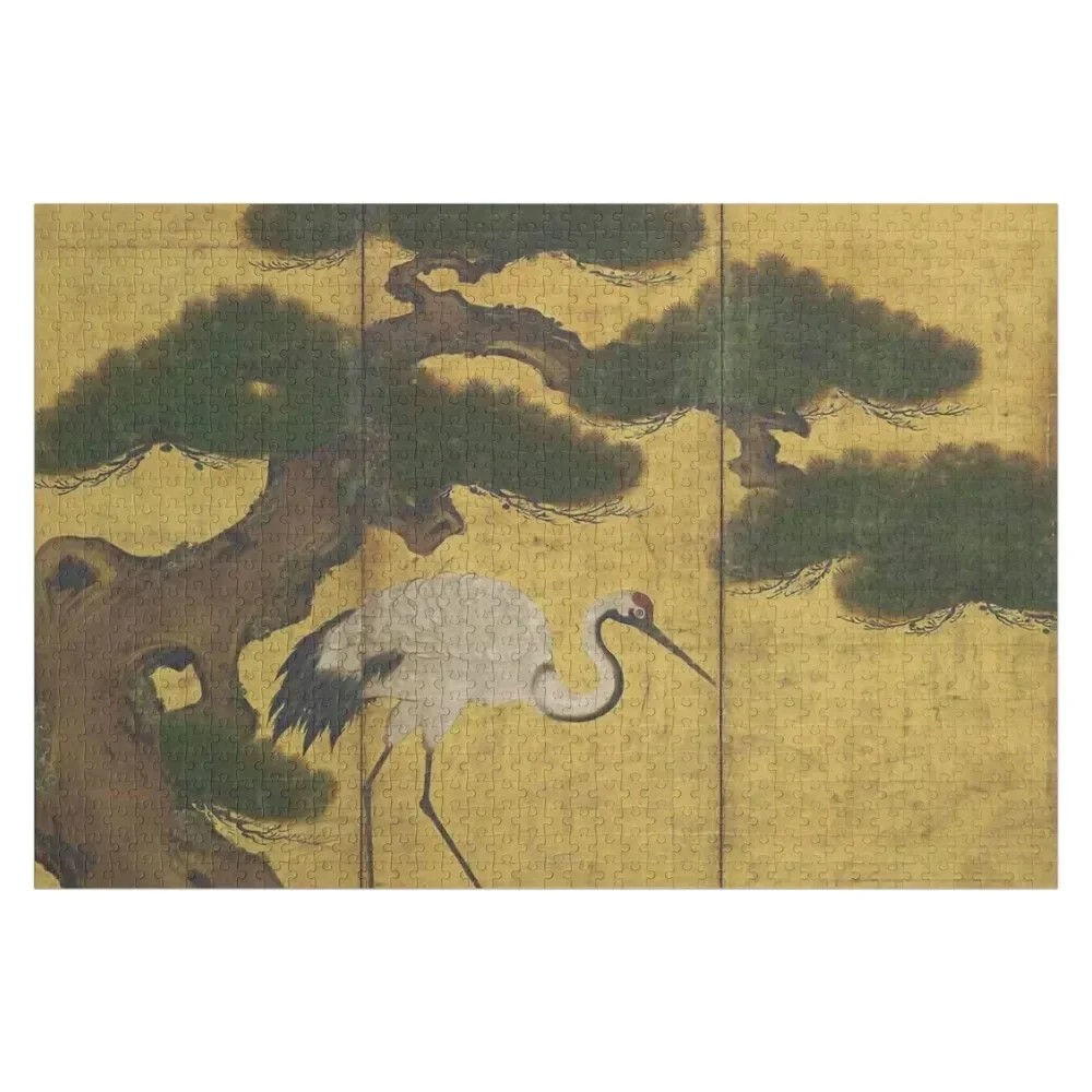 

Japanese Red Crowned Crane Edo Jidai Gold Leaf Folding Screen Jigsaw Puzzle Jigsaw Custom Name Wooden Toy Puzzle
