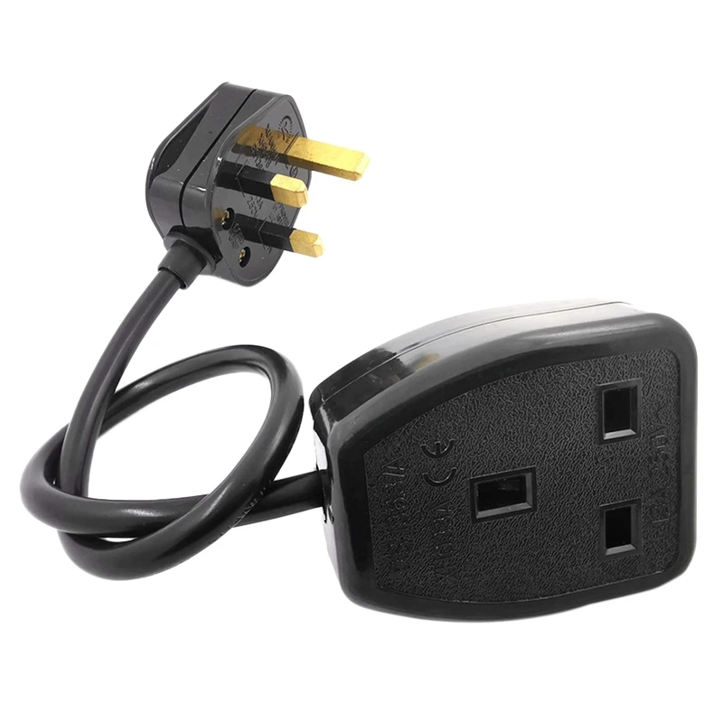 UK 3 Extension Power Cord,IEC UK Male Plug to Female Outlet Socket HongKong Power Cable Extented(UK Plug,0.)