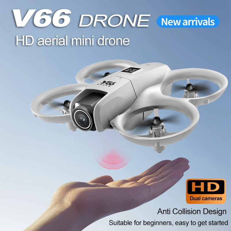 V66 الطائرة بدون طيار واي فاي طائرات بدون طيار Fpv مع كاميرا hd 4k التحكم عن بعد تجنب العوائق هليكوبتر طائرة جيب أجهزة الاستقبال عن بعد الأولاد اللعب