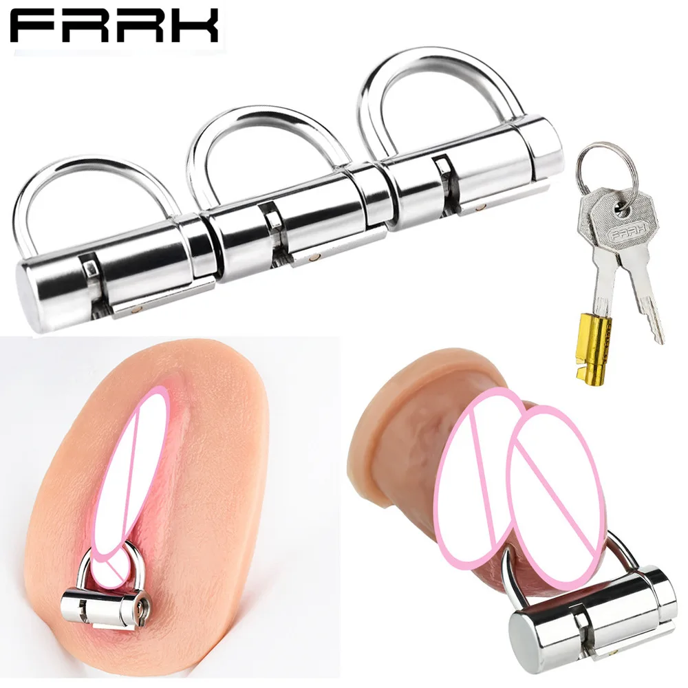 Nowy 3/4/5mm Męski zamek do przekłuwania żołędzi ze stali nierdzewnej D Ring Urządzenie cnoty Kobieta Blokada łechtaczki Penis Restraint Sex Toys