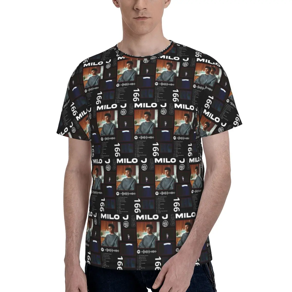 Rapper Milo J 166 Album Deluxe T-Shirt for Men Cotton T Shirts Men's Short Sleeve Crew Neck Summer Clothes Tops