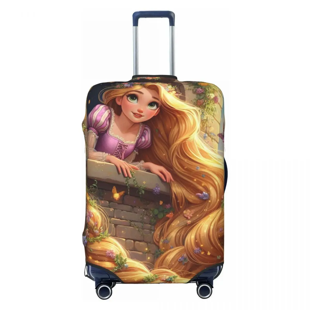 

Custom Funny Tangled Rapunzel Wallpaper Luggage Cover Protector Elastic Travel Suitcase Covers