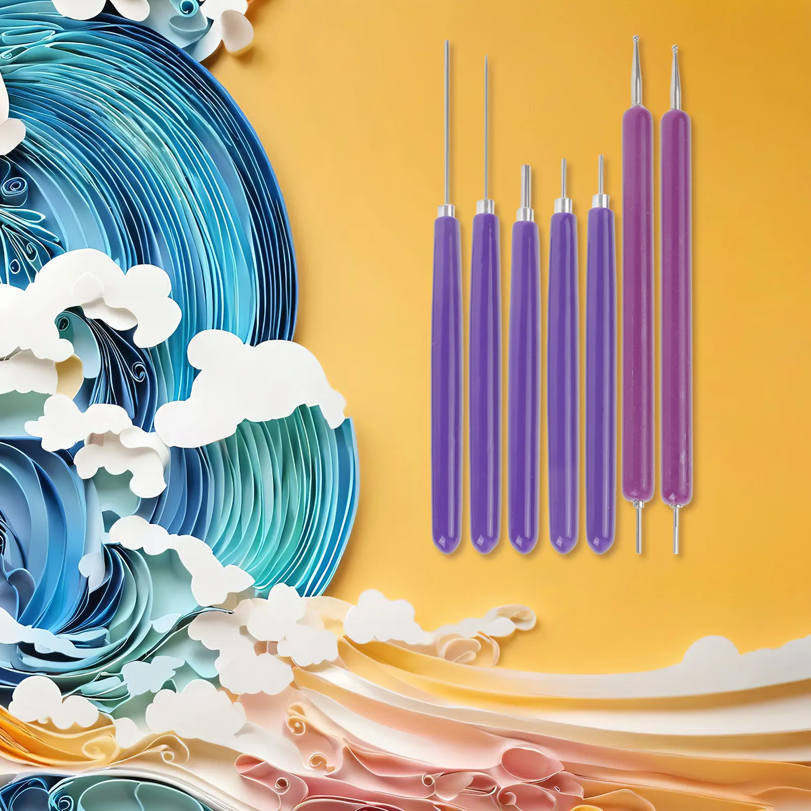 1Set Paper Quilling Pen Set Slotted Metal Tips Wide Slot for Recycled Paper Cardstock Quilling Needle Pen DIY Craft Projects