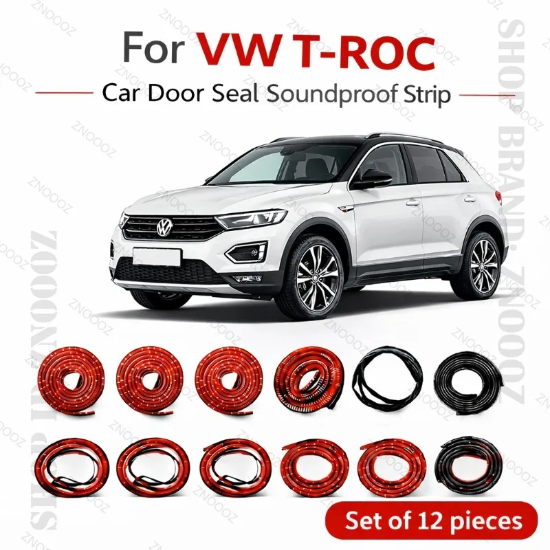 

Для VW T-ROC: Комплект из 12 шт. двухслойных резиновых уплотнителей для дверей, звукоизоляционных, пыле- и водонепроницаемых, для защиты от непогоды