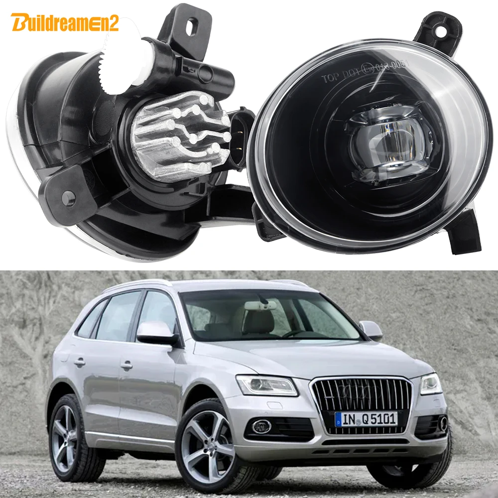 2 Pieces Car Left + Right LED Lens Fog Light Lamp Assembly 30W H11 For Audi Q5 (8R) 2009 2010 2011 2012 2013 2014 2015 2016 2017