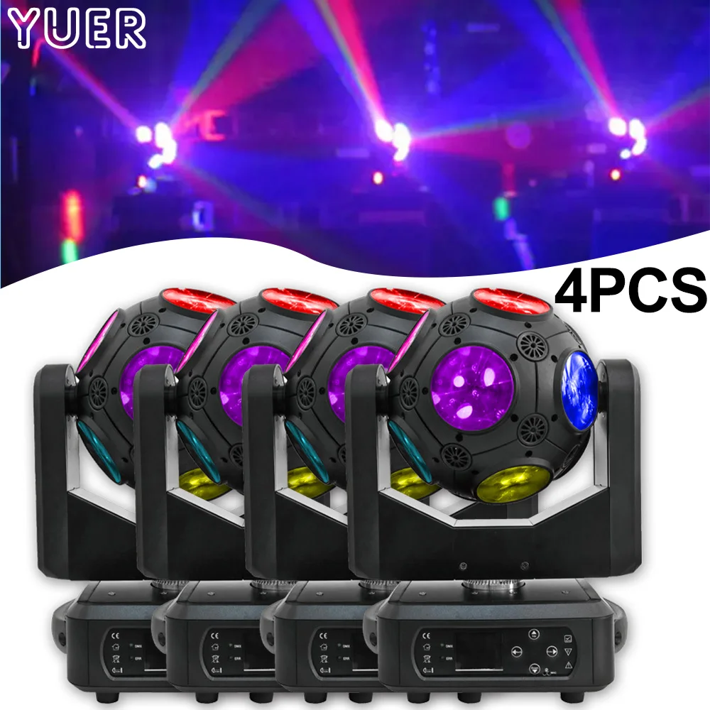 

4PCS/LOT LED 12x20w RGBW Beam Moving Head Stage DMX512 Wash Strobe Party Effect Lighting Infinite Rotation Football Club Lamp