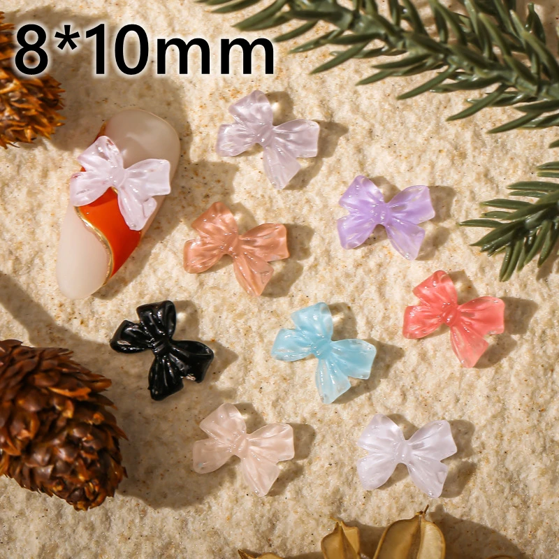 50PCS 3D Acryl Band Fliege Nail art Charms Bowknot Zubehör Teile Für Maniküre Nägel Dekoration Design Liefert Material