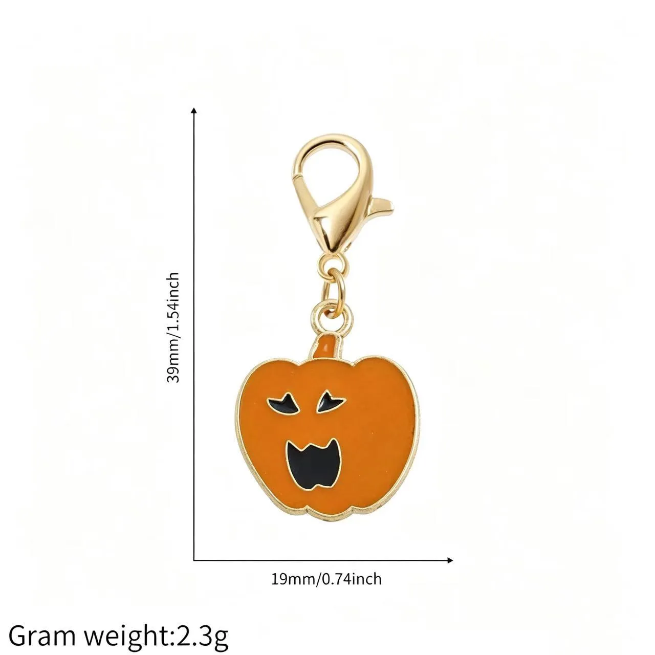 Halloween-Kürbis-Geist-Katzen-Anhänger mit Karabinerverschluss, Legierungs-Emaille-Taschenornament, Unisex-Rucksack-Accessoire, Partygeschenk – Detail 9