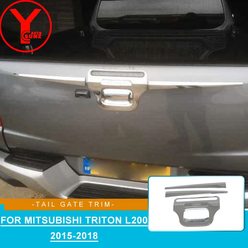 

Rear Door Handle Bowl Insert For Mitsubishi L200 Triton 2015 2016 2017 2018 Accessories Tail Gate Trim Handle Cover Car Styling