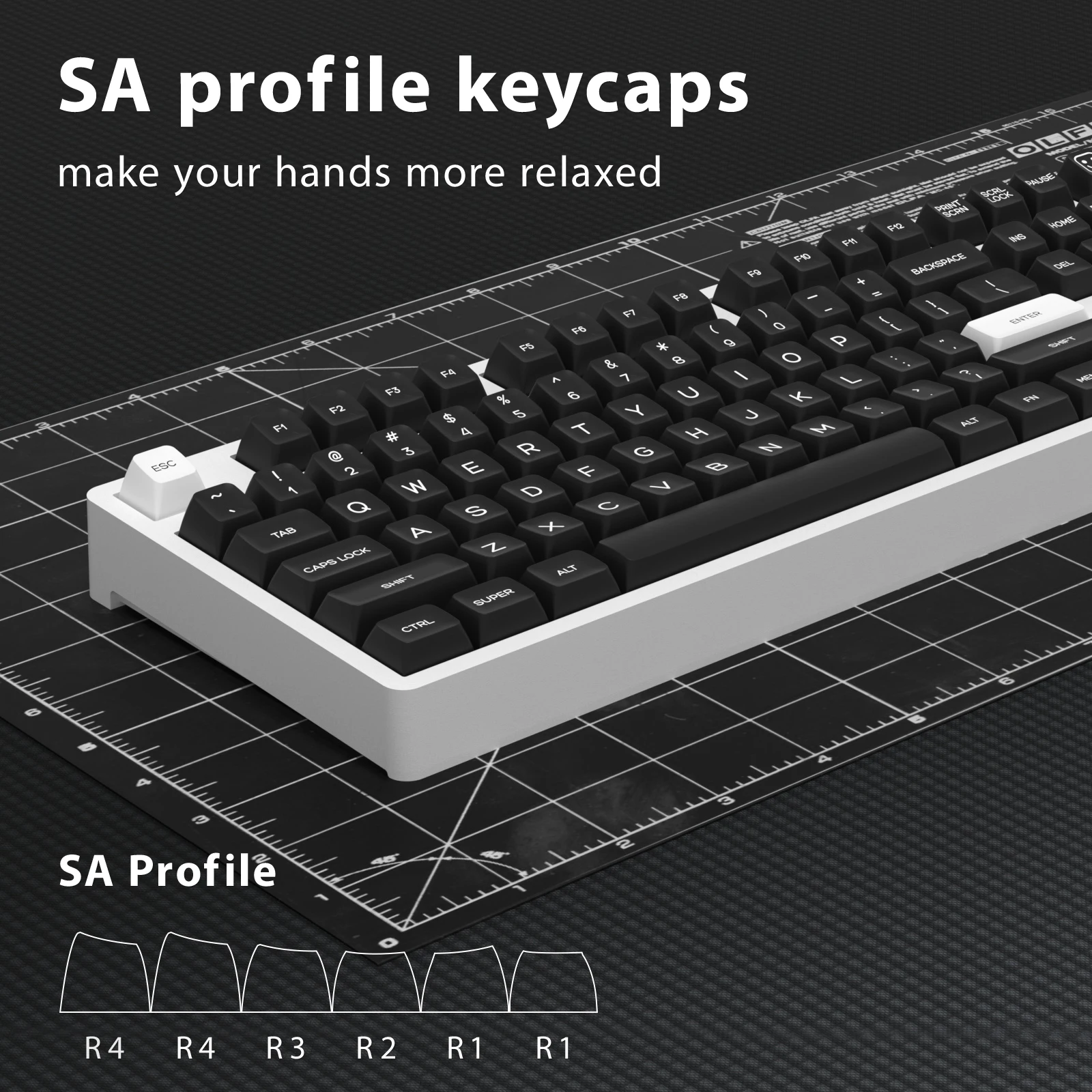 Imagem -03 - Kbdiy-teclas Mecânicas do Teclado Conjunto de 161 Teclas Perfil Pbt SA Gmk Wob Preto e Branco Double Shot Iso Personalizado K500