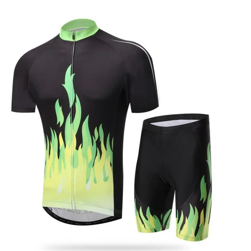 Men's Bicycle Suit Breathable Anti UV Summer Bike Jersey With Shorts Pro Team Racing Sportswear Short Sleeve Cycling Set Clothes