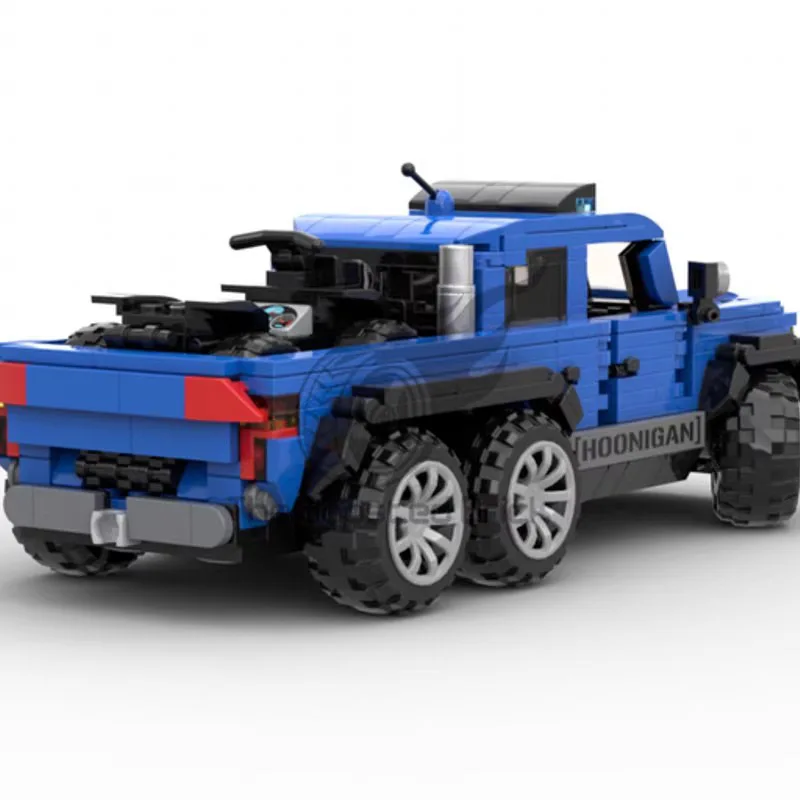 6x6 Räder Veloci Raptor Modell Ziegel Road Racing SUV auto Racing Fahrzeug Lkw Montieren Blöcke Modell Spielzeug für kind Geschenk