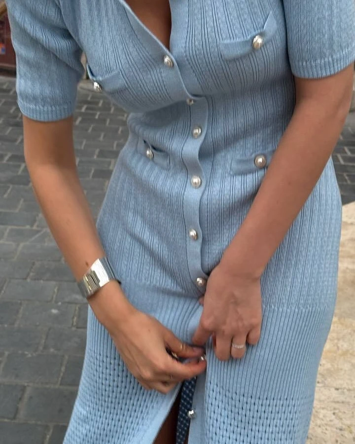 تنورة Faionable Slim Fit ort Sve محبوكة بخصر عالٍ وطويلة Dr a Line مناسبة للتاريخ والارتداء اليومي #4