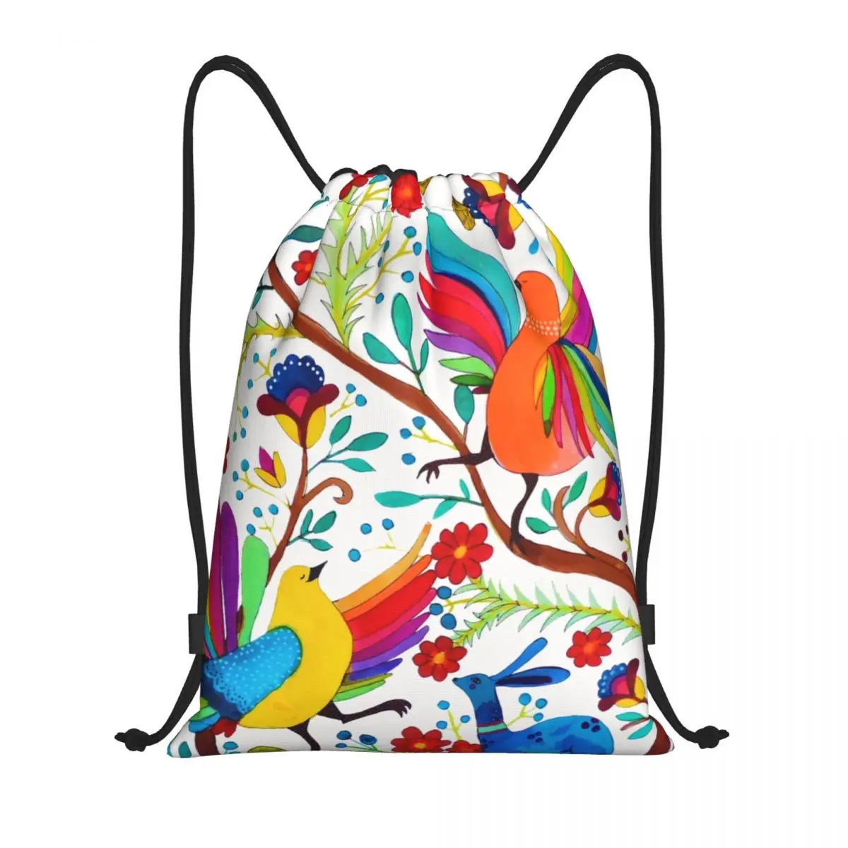 

Mexican Otomi Flowers Amate Drawstring Bags Women Men Foldable Sports Gym Sackpack Mexico Textile Training Backpacks