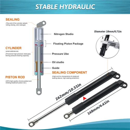 Imagen 2 del producto Amortiguador de resorte de Gas para puerta trasera de coche, soporte de elevación para Toyota Hilux Vigo MK6 2008-2014, 1 Uds.