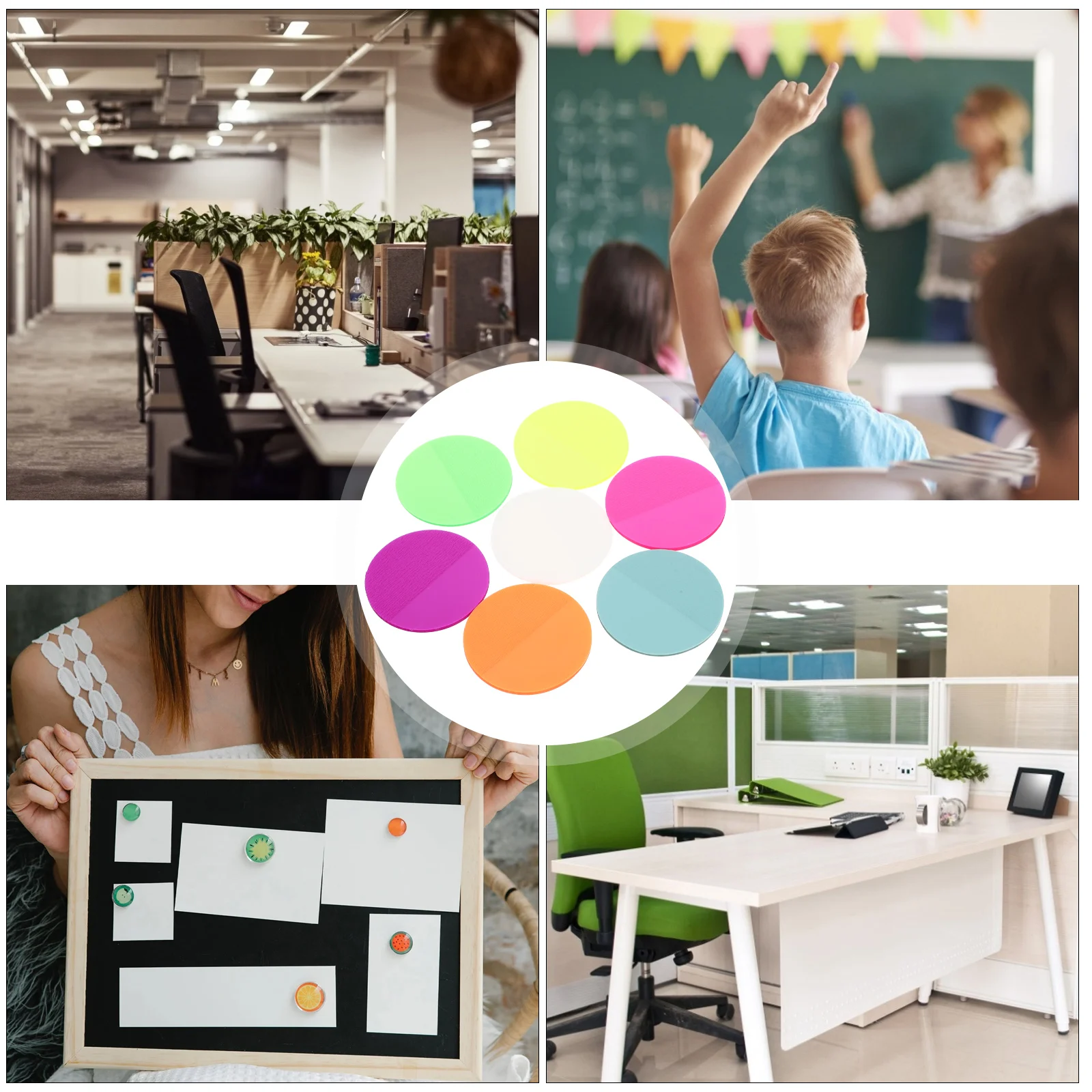 400 vellen heldere ronde zelfklevende memolabel zelfklevende notities voor kantoor school memo stickerpads ronde notitieblokken