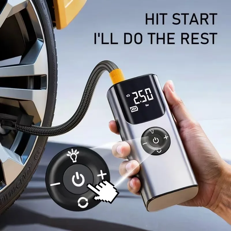Portable Air Compressor 150PSI Electric Tire Inflator Rechargeable Wireless Air Pump for Car Tires Bicycle Motorcycle Ball Pump