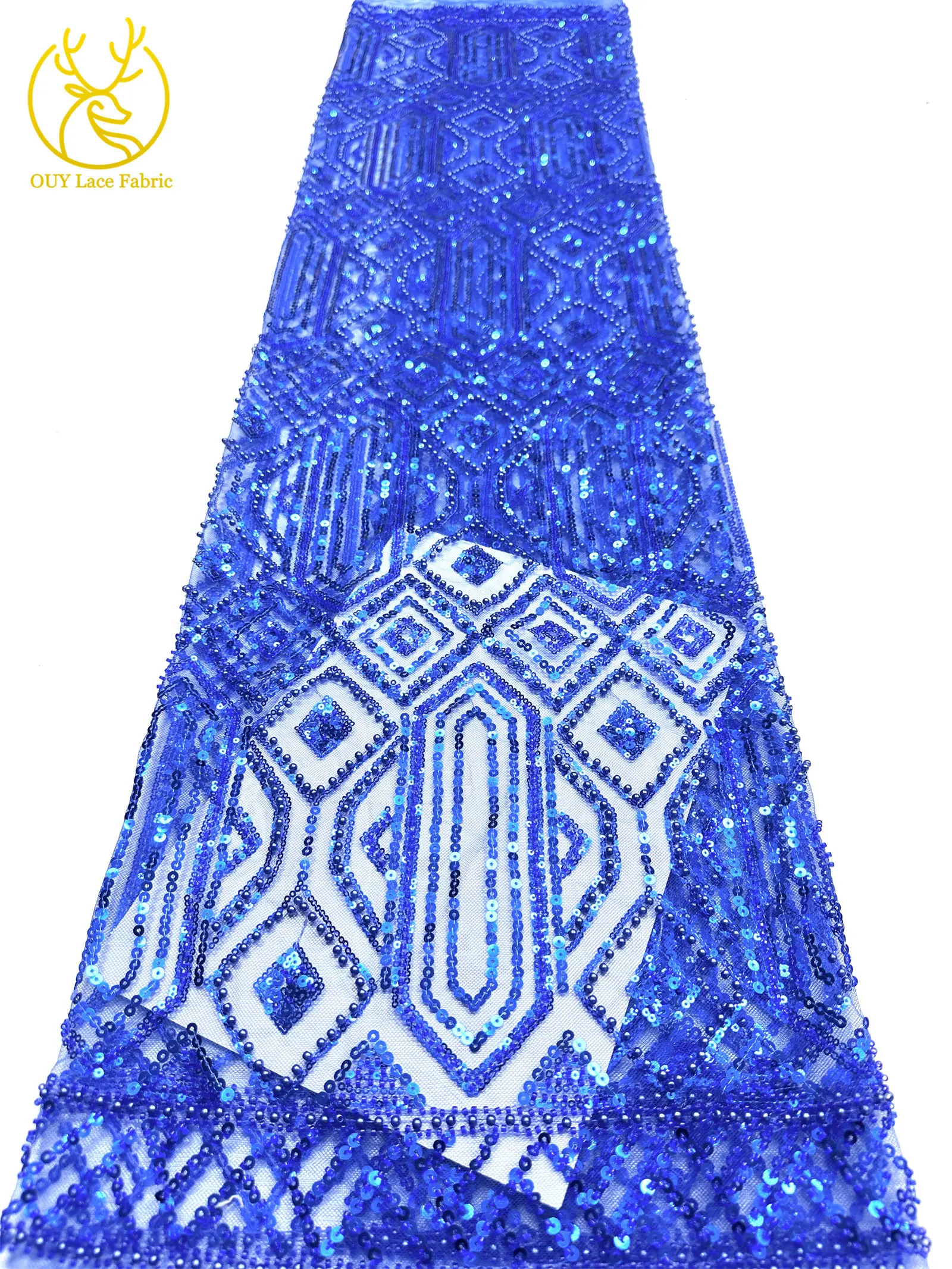Gold Luxuriöser Afrikanischer Perlen-Spitzenstoff 2026 Hochwertiger Französischer Nigerianischer Mesh-Pailletten-Spitzenstoff für Party-Abendkleider Nähen – Detail 21