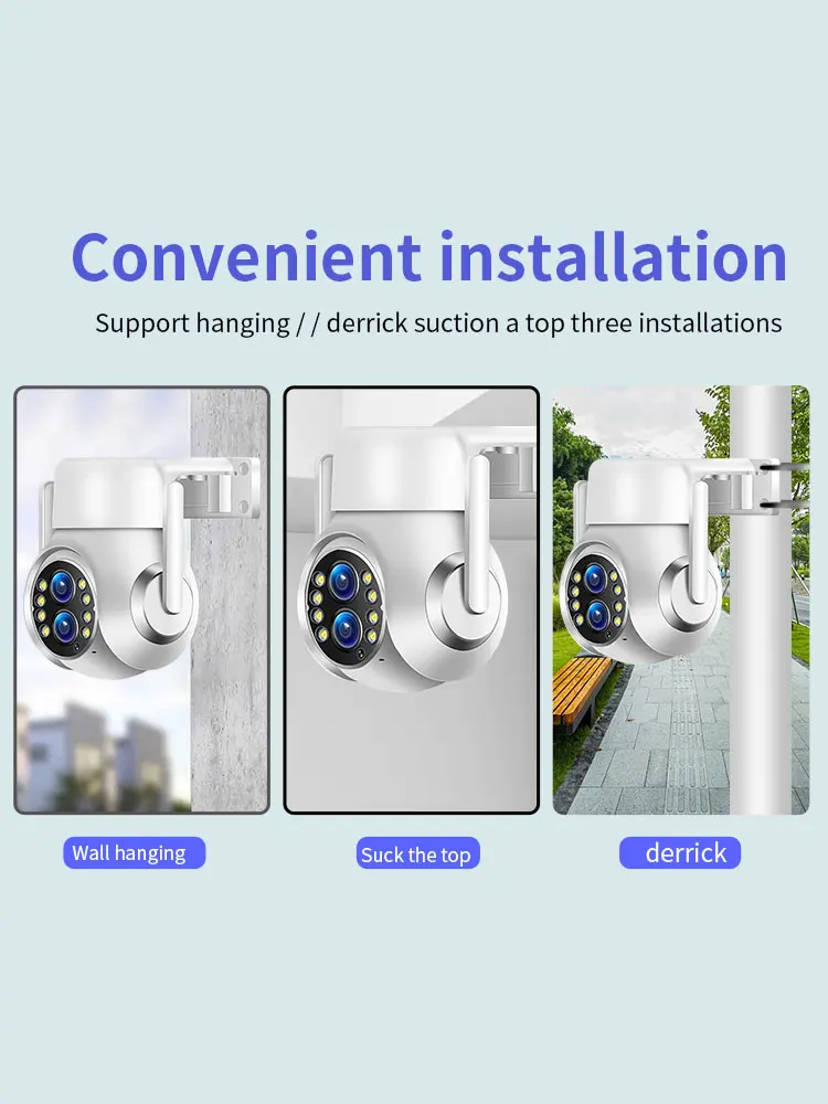 2mp 1080p 390 Augen App Dual Lens Wireless Ptz IP Dome Kamera Voll farbe Ai Humanoid Erkennung Home Security CCTV Baby phone