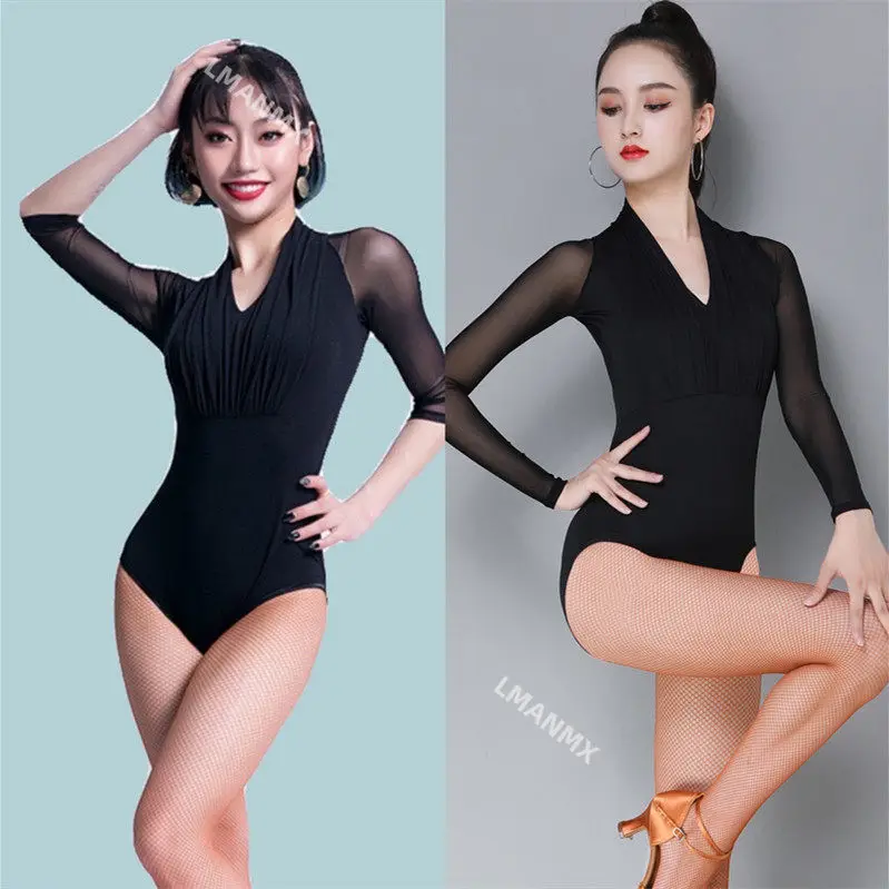 Uniforme de entrenamiento de baile latino para mujeres adultas, mono sexy para actuación de baile y examen de arte