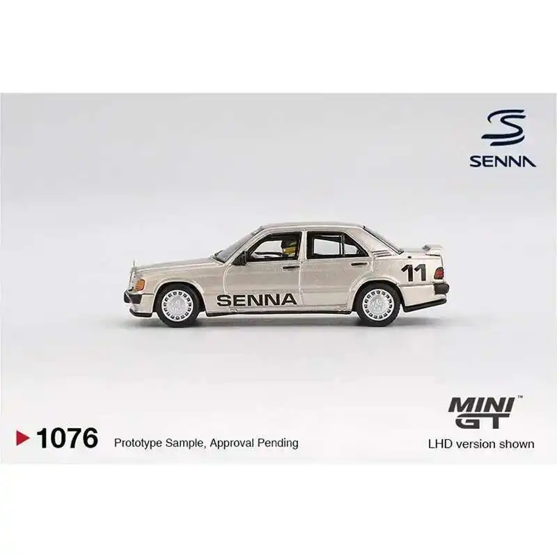 Prevendita MINIGT 1076 1:64 Mercedes Benz 190 E 2.3 16 # 11 Ayrton Senna 1984 Collezione di modelli di auto Giocattoli Nürburgring Diecast