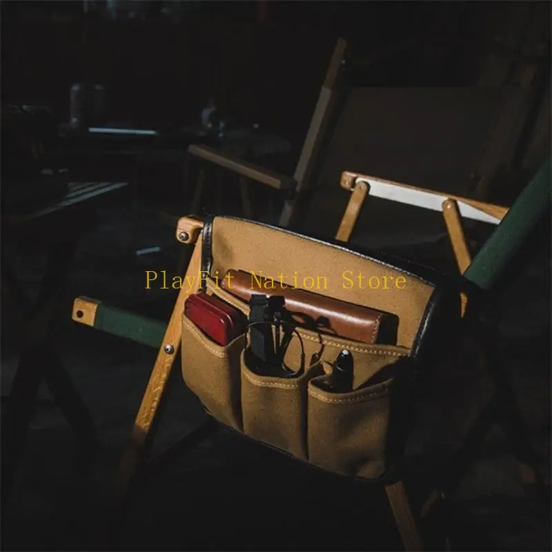 242F Camping Chair Armrest Storage Bag Portable Beach Chair Side Hanging Bags Outdoor Chair Side Pocket Easy to Install