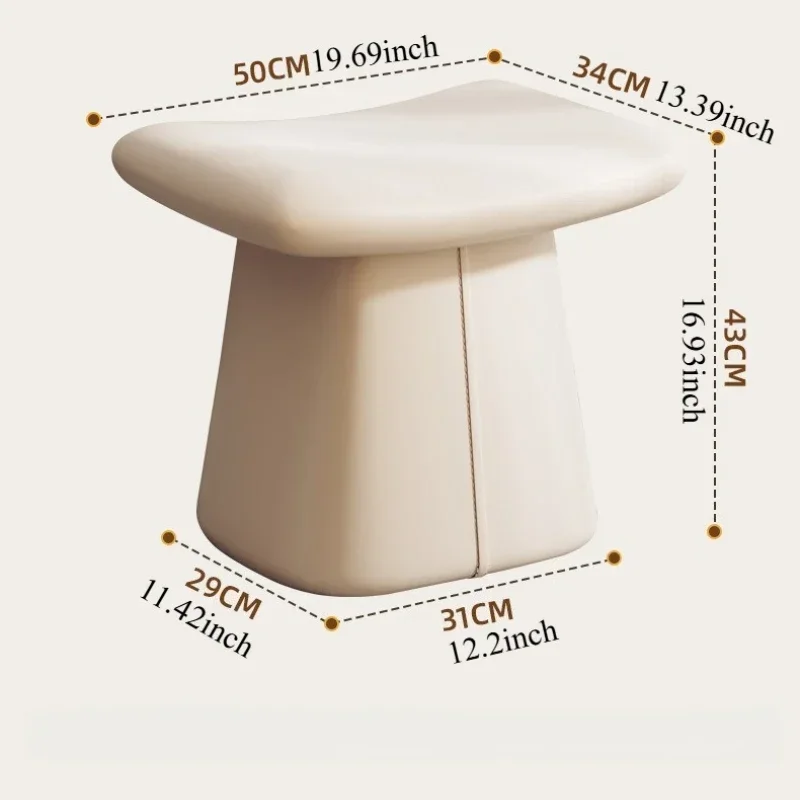 Designer Dressing Stool Makeup Bedroom Chair Nail Art Soft Seat Leather Seating Pier Home Light Luxury Shoeshine Stool image 5