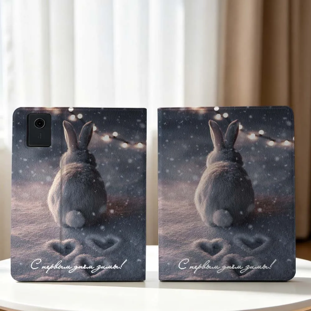 Cute Rabbit Winter Design For Lenovo Xiaoxin Pad Pro Tab P12 P11 11 13 11.2 inch K11 Plus Pen Tray Tablet Case Soft