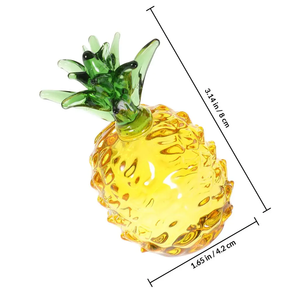 3Pcs Crystal Pineapple Sculpture Small Smooth Tabletop Decoration Desktop Ornament for Home Office Living Room Party Supplies