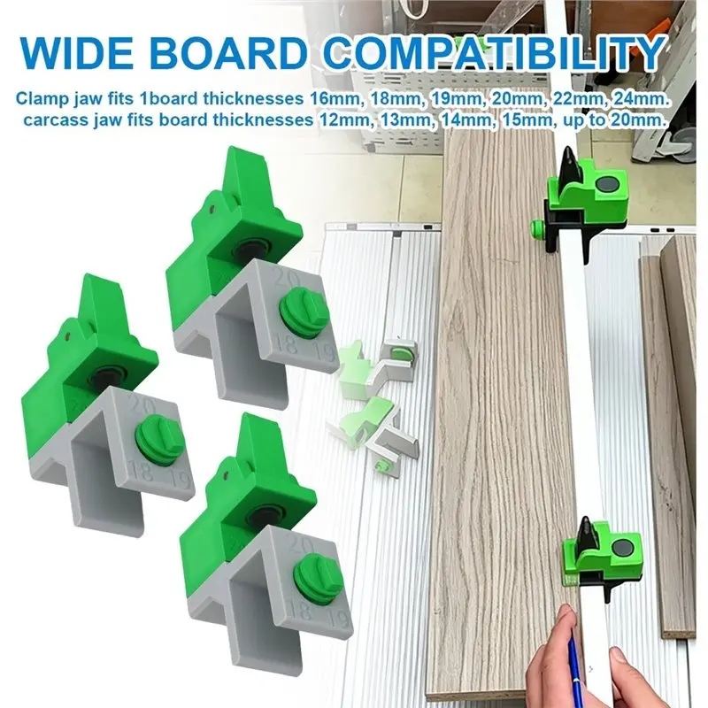 HLZS-Adjustable Scribing Clamp Jig Cabinet Filler Board Positioning Clip Woodworking Panel Scriber Tool Installation