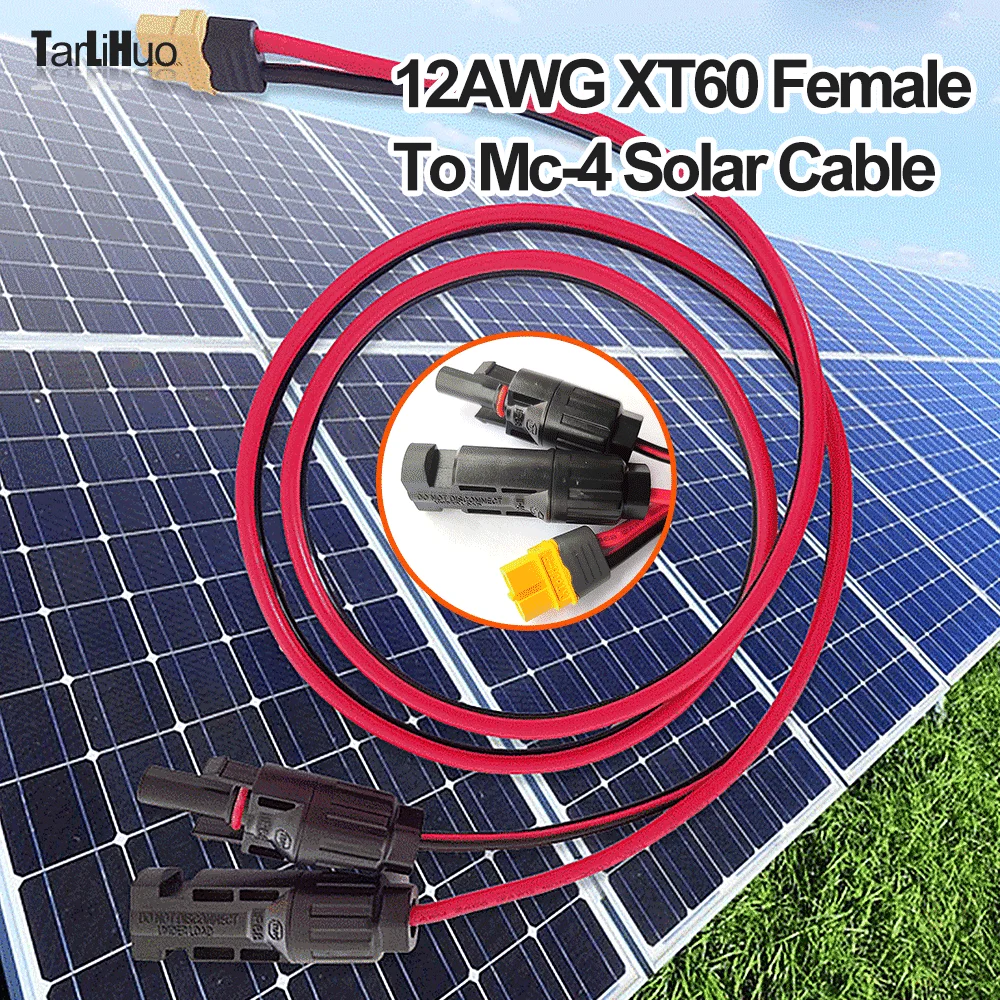 

Solar to XT60 Female 12AWG Charge Extension Cable with Mc-4to XT60 Adapter Cable for XT60 Port Power Station Solar Accessories