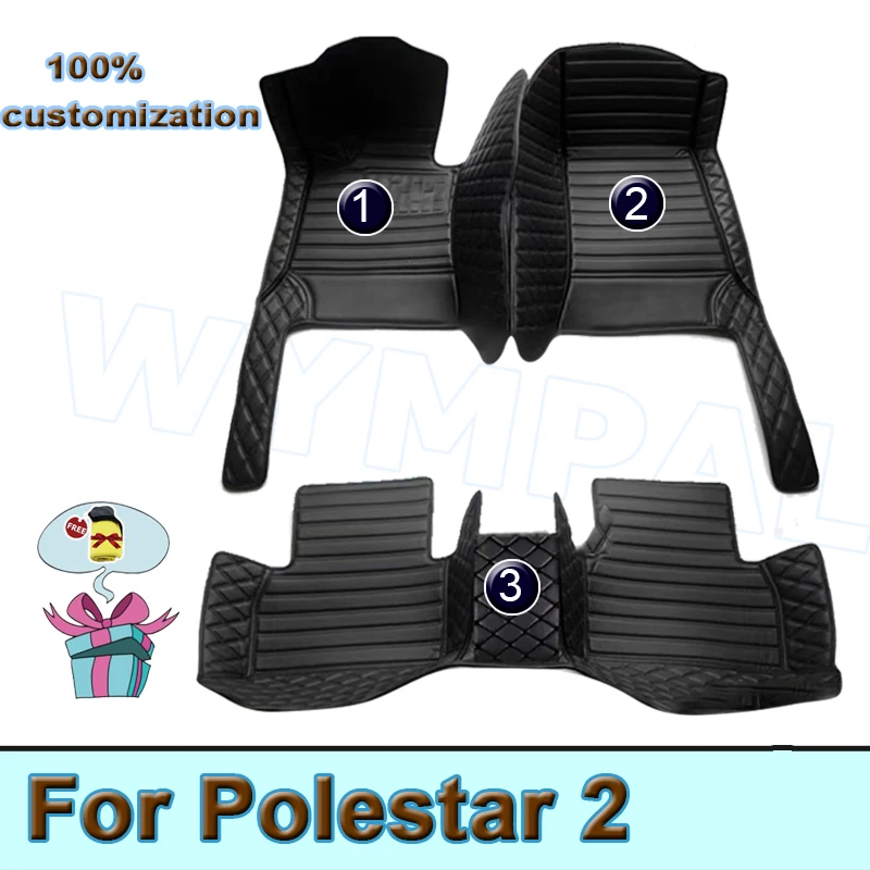 Car Floor Mats For Polestar 2 2020-2022 DropShipping Center Auto Interior Accessories Leather Carpets Rugs Foot Pads