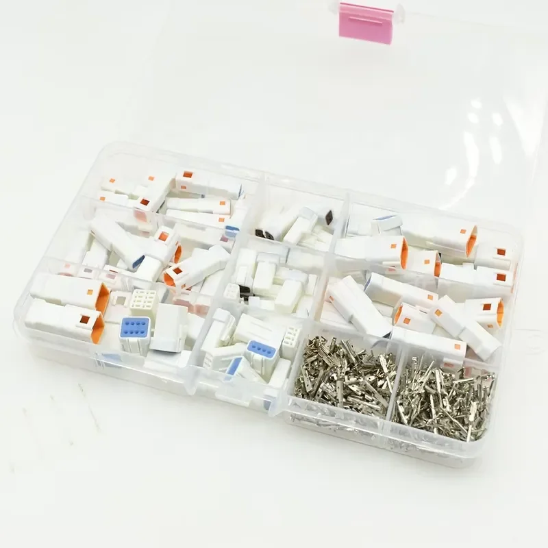 1 box of 400 Pcs JST JWPF 2 3 4 6 8 pin road car waterproof male and female wiring harness connector 0.7mm plug
