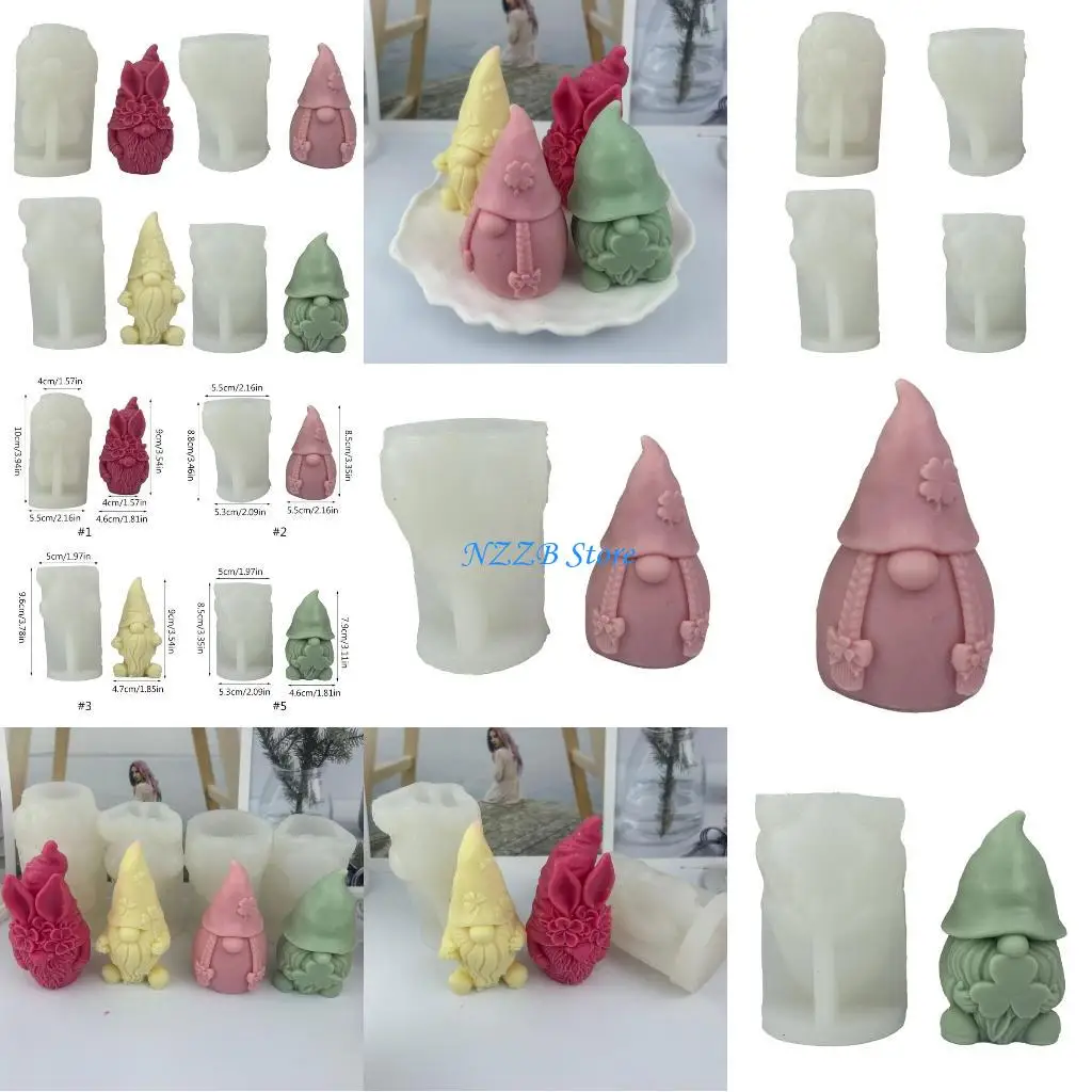 

T21F Gnome Soap Moulds Silicone Mold Faceless Dwarf Christmas DIY Silicone