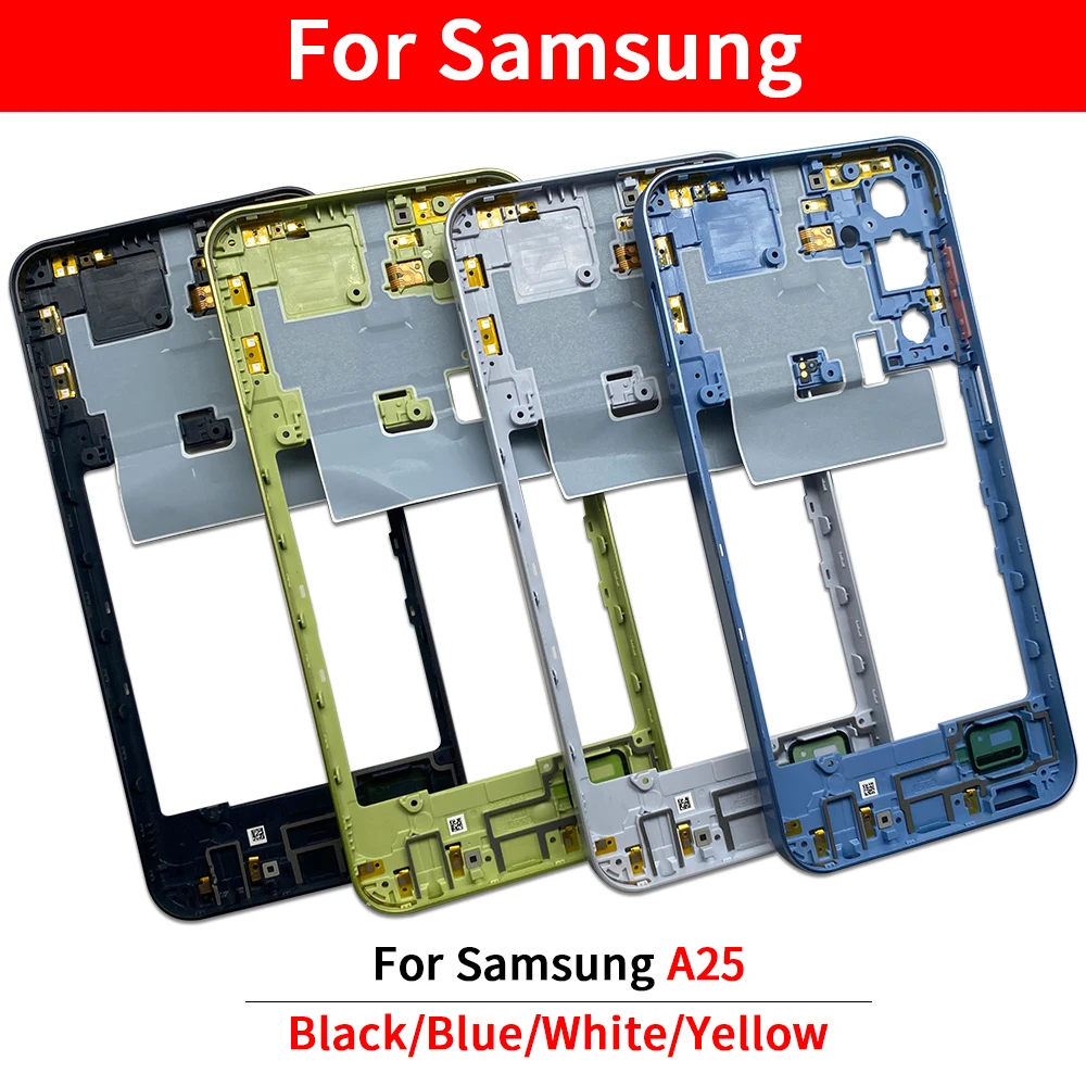 Middle Frame For Samsung A32 4G A325 5G A326 A42 A33 A25 Housing Case Middle Frame Replacement Parts With Power Volume button