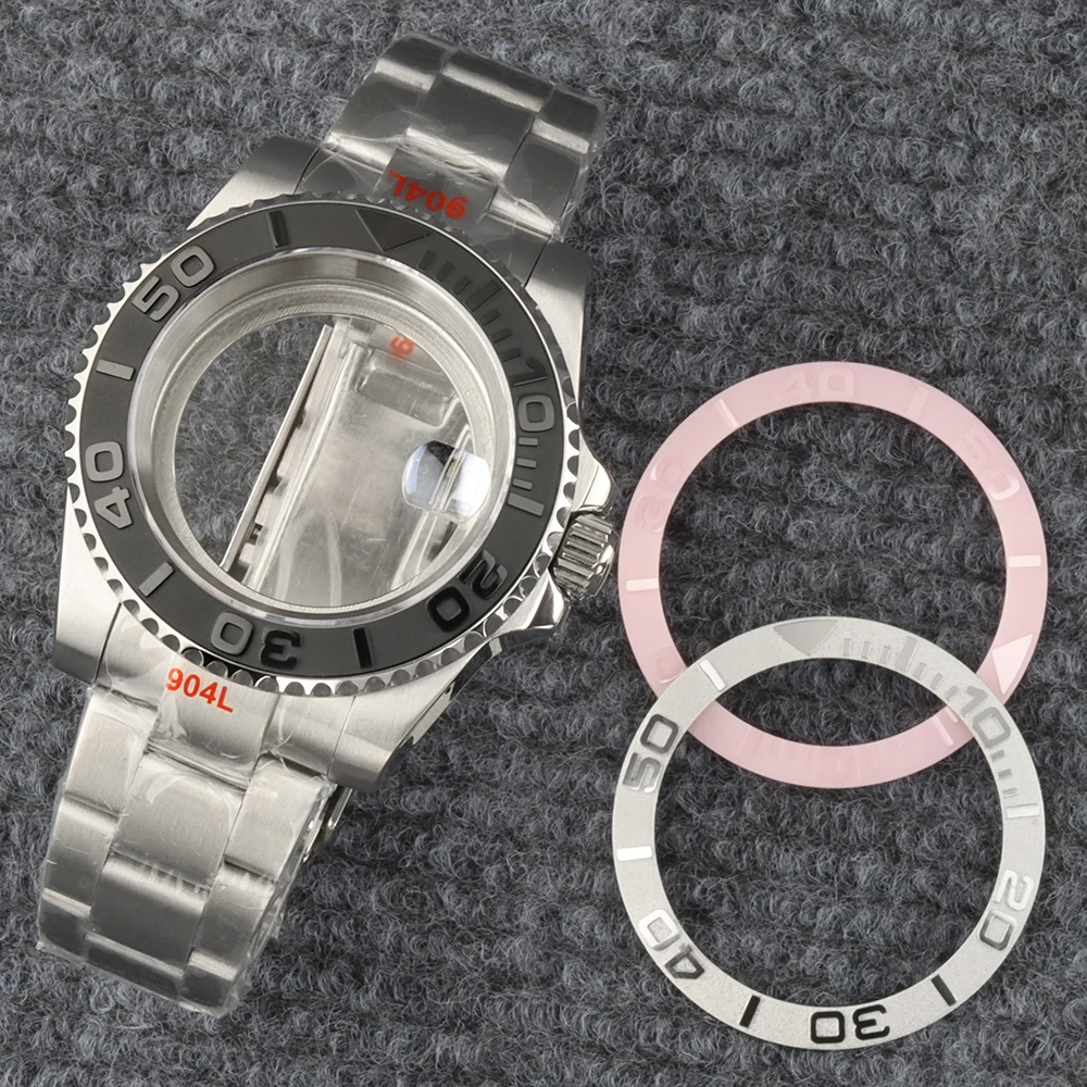 For Yacht-Master 40mm Case Stainless Steel Brushed Oyster Bracelet For NH35 NH35 NH36 NH38 Movement 28.5mm Dial Sapphire glass