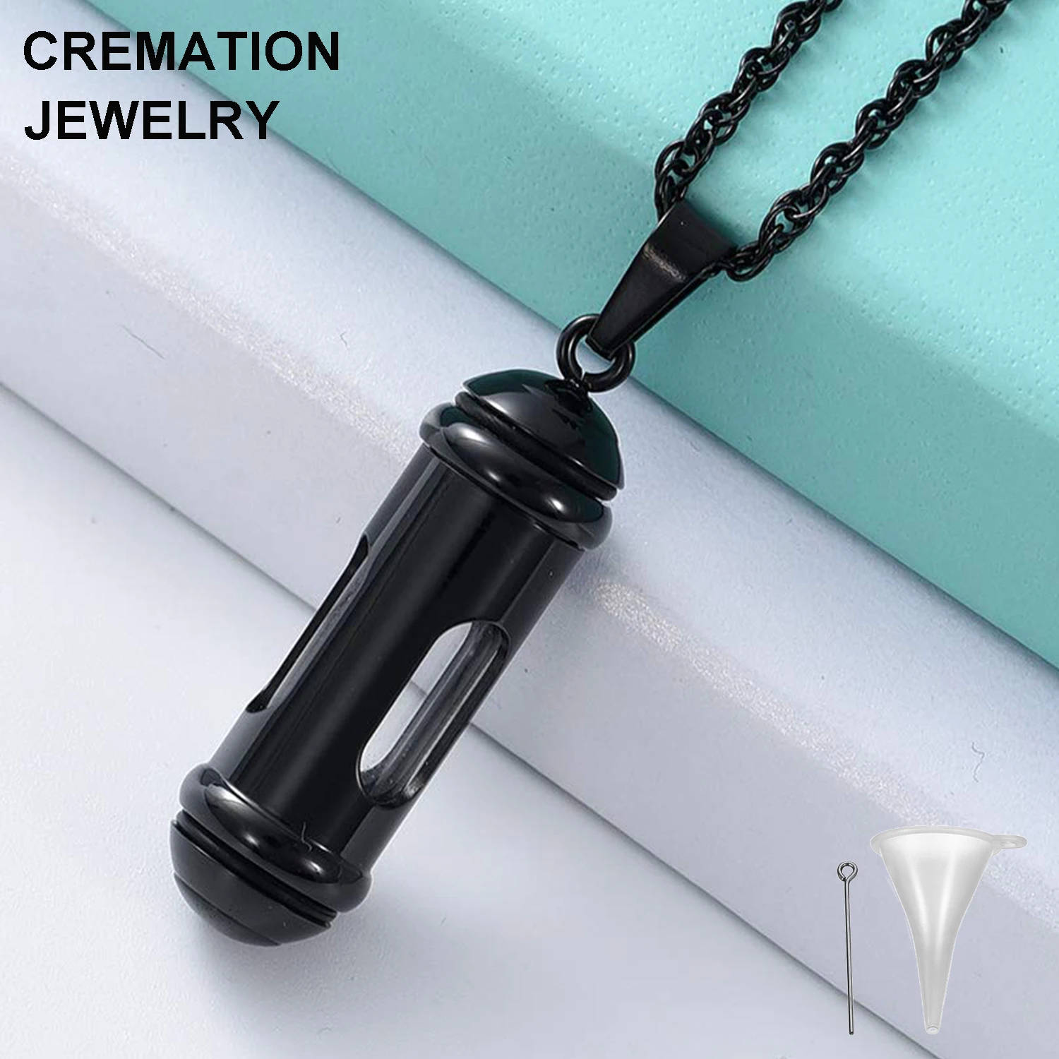 Wholesale Stainless Steel Cremation Necklaces Time Hourglass Keepsake Urn Pendant For Ashes Memorial Open Ashes Necklace