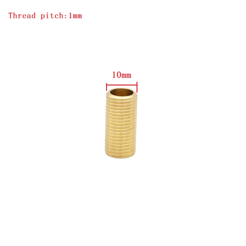 10 pieces M10 Brass Threaded Rod Screw Tube Lamp Pole Joint Pipe for Lighting Fixtures