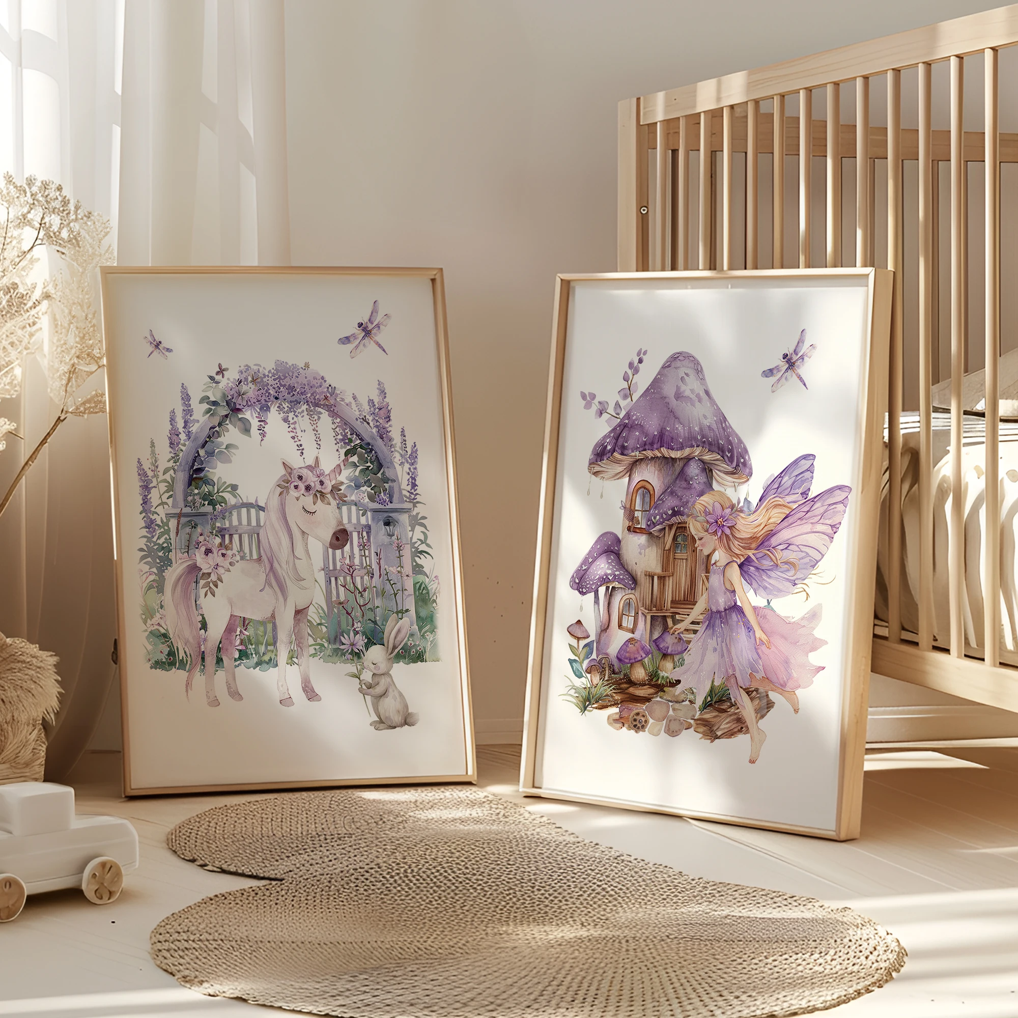 3 stks Custom Kids Gepersonaliseerde Naam Fairy Dust Paars Gift Meisjes Wall Art Print Foto Woonkamer Kinderkamer Home Decor