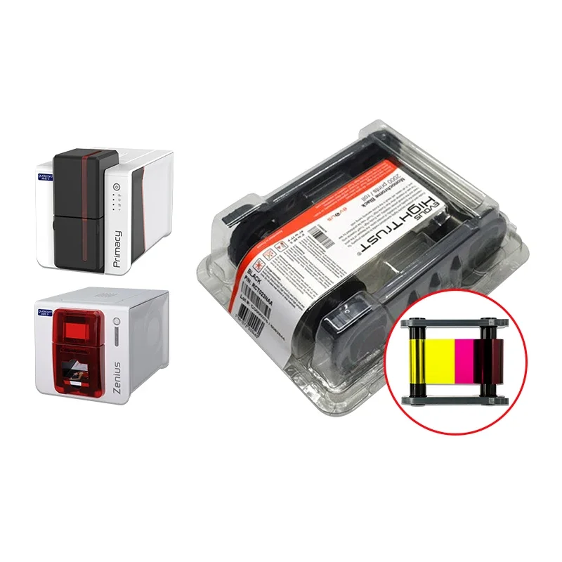 Cinta original R5F008H130 color R5H 004140 -Hlf mitad color RCT028NAA kit de limpieza negro EVOLIS exclusivo