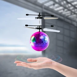 Nowy Hoverball kolorowy Mini błyszczący dron Led kryształowe światło piłka indukcyjna Quadcopter Drone latająca piłka helikopter zabawki dla dzieci