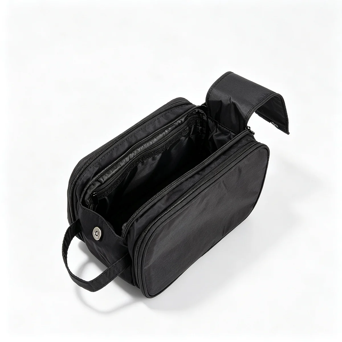 Strapazierfähige Nylon-Kosmetiktasche, leichte Reise-Toilettentasche mit Doppelreißverschluss, geräumiger Aufbewahrungsorganizer für Schreibtisch und Koffer, Unisex – Detail 10