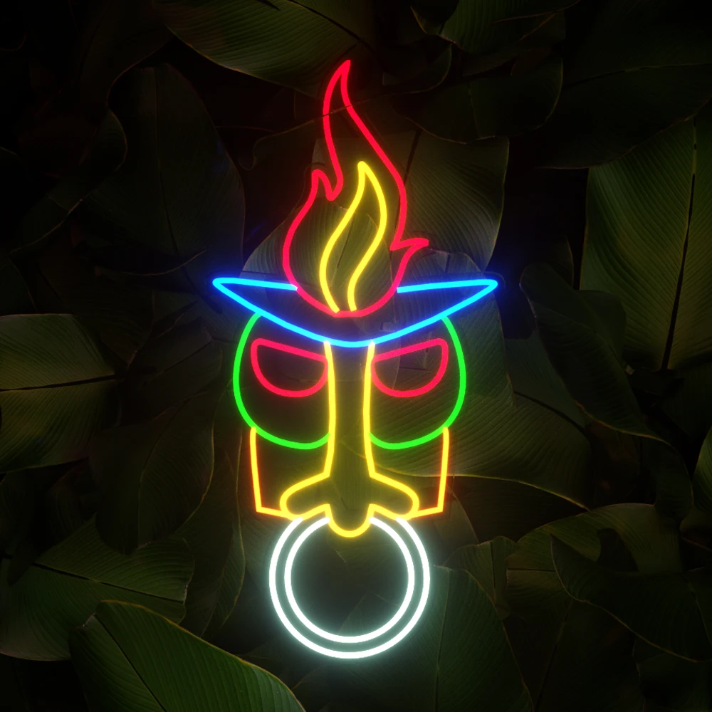 LIUNHO Neon Light Indians Tiki Room Decor Wall Lamp Led Night Light Bedroom Decoration Totem Leader Neon Sign Cloud Lamp