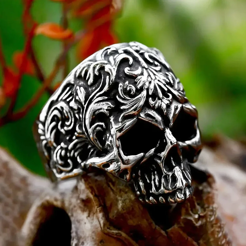 متعدد نمط الفولاذ المقاوم للصدأ خواتم على شكل جمجمة للرجال الشرير الهيب هوب شخصية الهيكل العظمي القوطية خاتم هدية اكسسوارات بالجملة