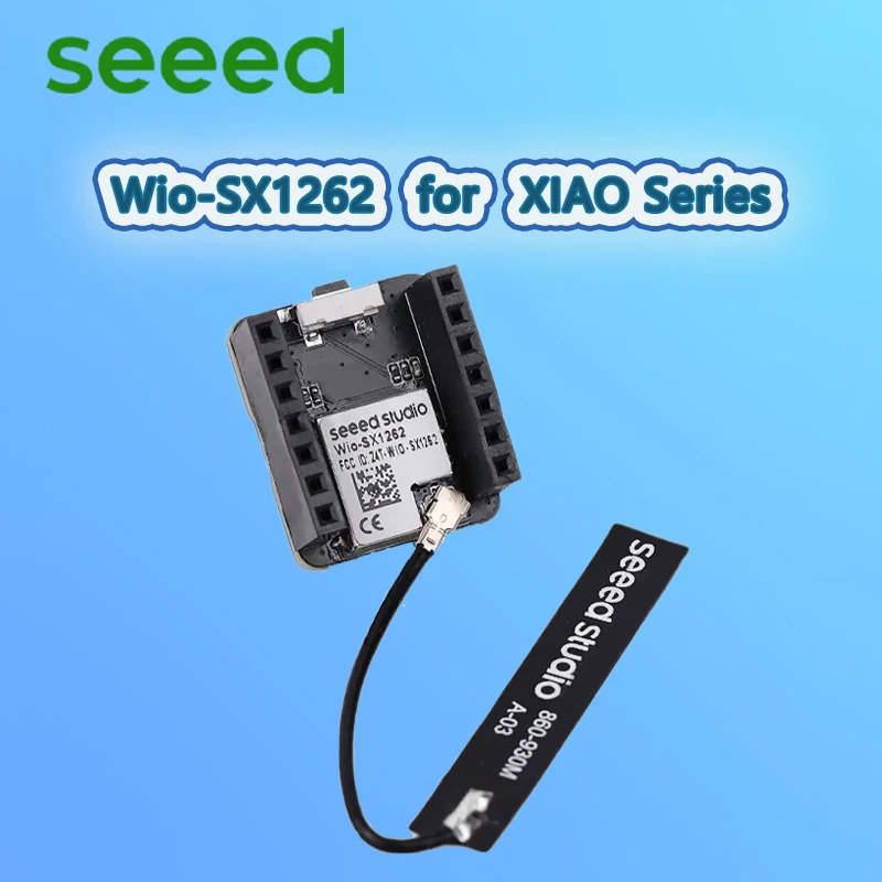 

Seeed Wio-SX1262 для серии XIAO (XIAO nRF52840/XIAO ESP32S3) Модуль LoRa 868 МГц 915 МГц, чип Semtech SX1262 862-930 МГц