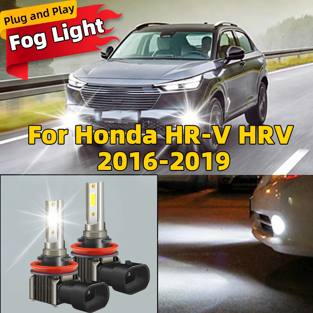 

2pcs Super Bright H11 Led Bulbs Fog Lights Auto Lamp 6000K White For Honda HR-V HRV 2016 2017 2018 2019 Plug and Play