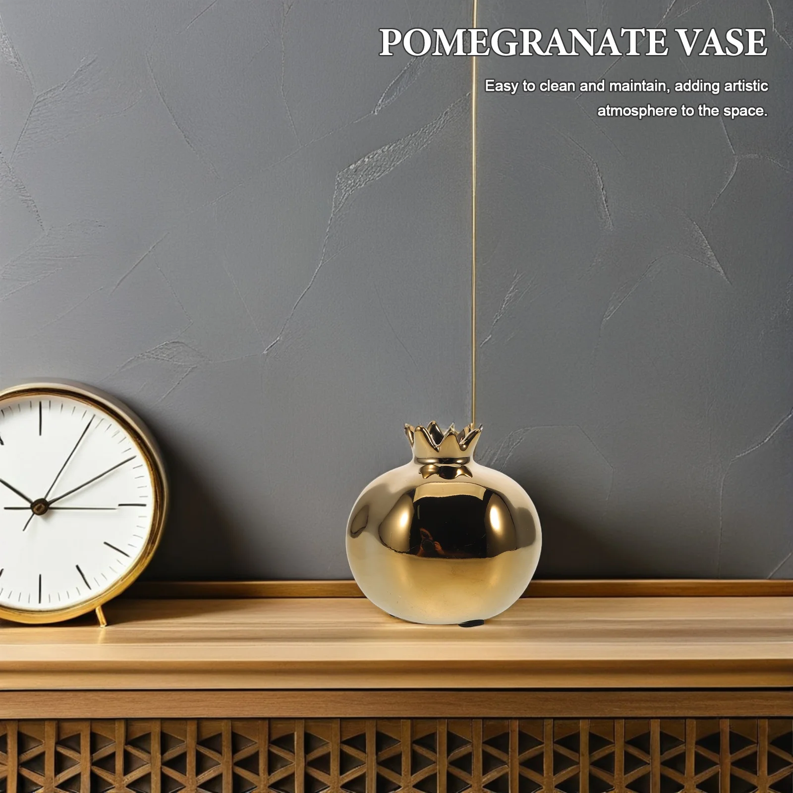 

Pomegranate Vase Elegant Home Decor Handcrafted Ceramic Flower Holder for Living Room Dining Table Centerpiece