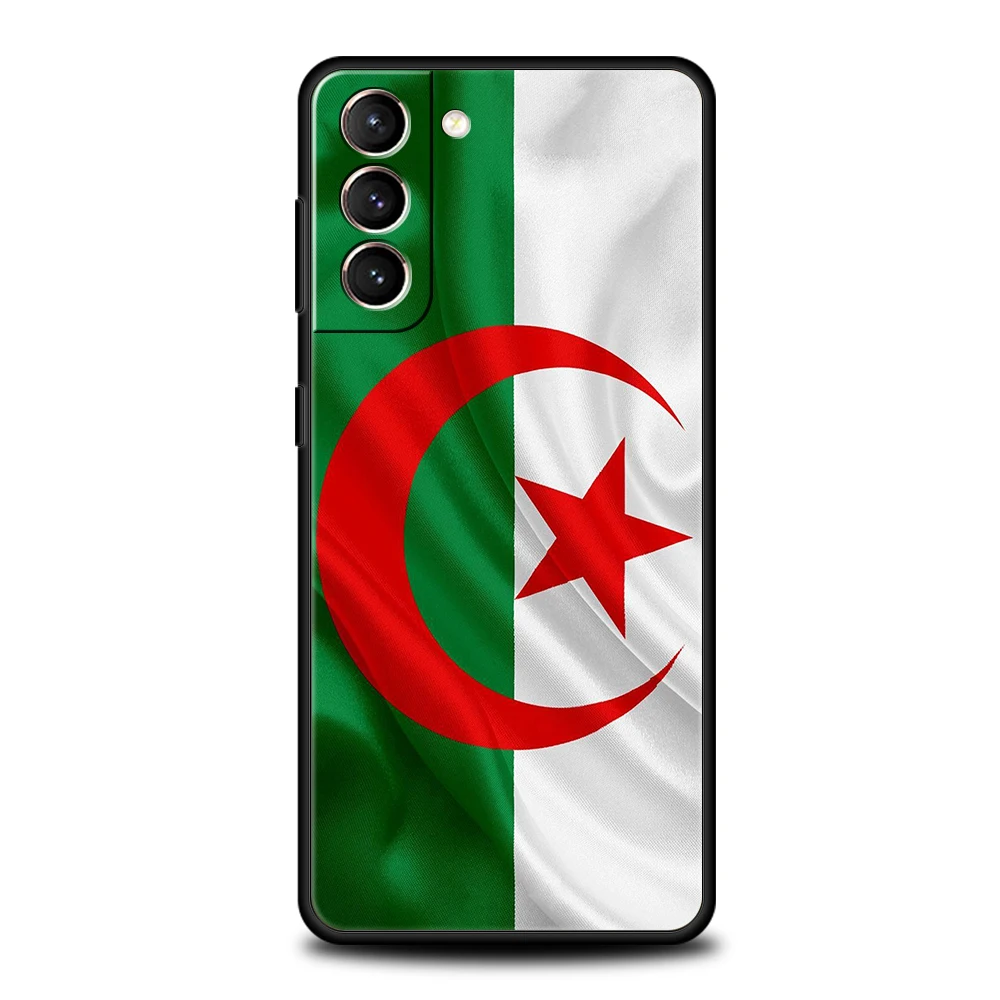 Algeria Passport Phone Case for Samsung Galaxy S24 S23 S22 S20 S21 FE Ultra S10 S10E S9 S8 Plus 5G Soft TPU Cover Shell Capa Bag