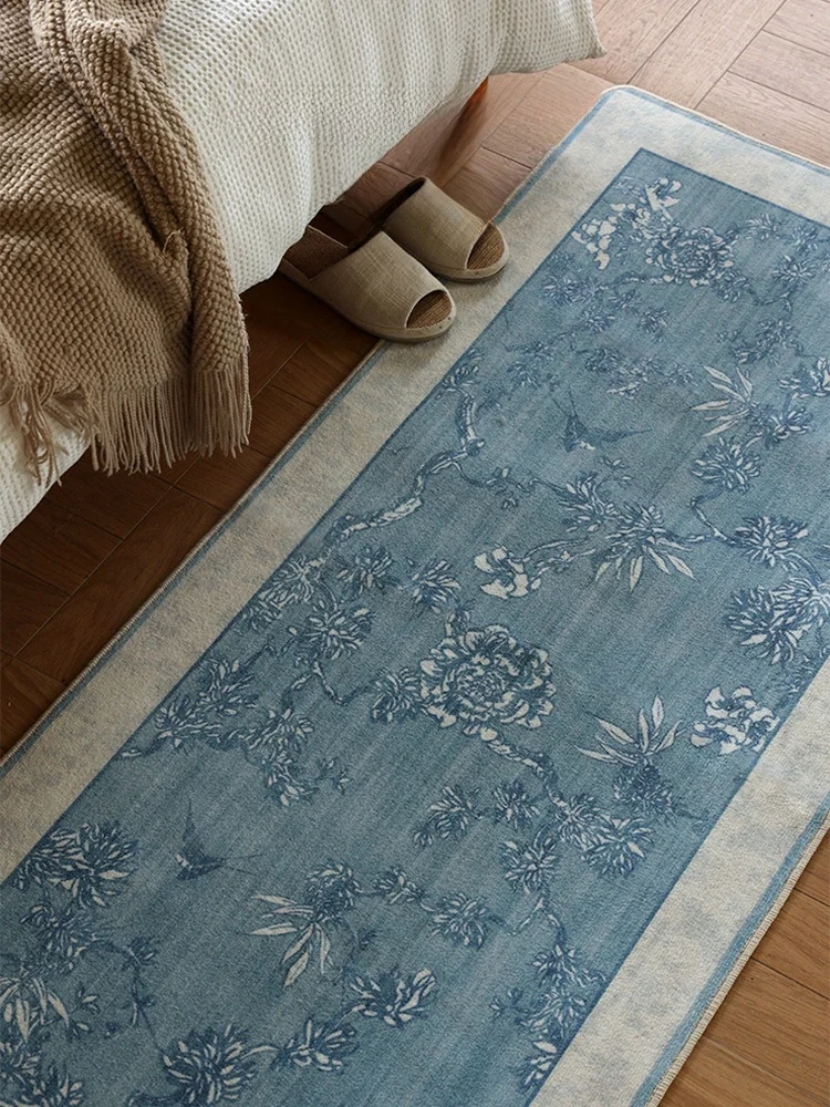 

Новый китайский ковер для спальни, противоскользящий, из полиэфирного волокна, современный, машинной вязки, для девичьей комнаты, роскошный, винтажный